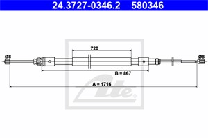 Kabel, parkeringsbremse, Bak, CITROËN C3 I, C3 Pluriel, 4745 V0