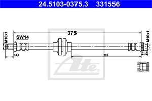 Bremseslange, Framaksel, OPEL,RENAULT,VAUXHALL, 44 20 115, 82 00 735 345, 93167716