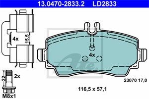Bremseklosser sett, Framaksel, MERCEDES-BENZ A-KLASS [W168], 168 420 00 20, 168 420 12 20, 168 420 15 20, A 168 420 00 20, A 168 420 12