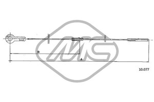 Gasskabel, VW TRANSPORTER Buss III, TRANSPORTER Flak/chassi III, TRANSPORTER Skåp III, 211 721 555G