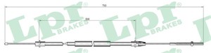 Kabel, parkeringsbremse, Bak, Venstre, PEUGEOT 406 Coupé, 4745J6