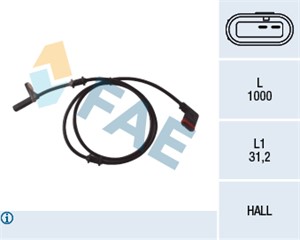 Sensor, hjulturtall, Høyre bakaksel, MERCEDES-BENZ, 203 540 02 17, 203 540 14 17, A 203 540 02 17, A 203 540 14 17, ALS-366
