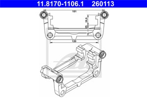 Holder, bremseklave, Bakaksel, Høyre bakaksel, Venstre bakaksel, CHEVROLET,OPEL,VAUXHALL, 13300900, 13363092, 13363093, 13403607, 134036