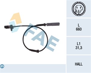 Sensor, hjulturtall, Framaksel, på begge sider, BMW 5 [E39], 5 Touring [E39], 34 52 1 182 159, ALS-458