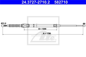 Kabel, parkeringsbremse, Bak, SEAT TOLEDO IV, SKODA RAPID, RAPID Spaceback, 6R0 609 721 E