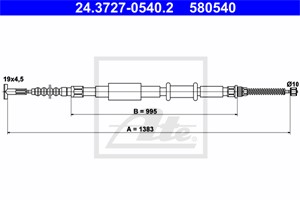 Kabel, parkeringsbremse, Høyre bak, ALFA ROMEO 145, 146, FIAT BRAVA, BRAVO I, MAREA, MAREA Weekend, 46465194, 46468155, 46737015, 608130