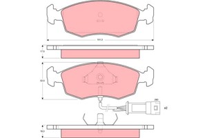 Bremseklosser sett, Framaksel, FORD,TVR, 1629697, 1632792, 1640755, 1647731, 1654620, 1659936, 5020818, 6128158, 6155616, 6157177, 61891