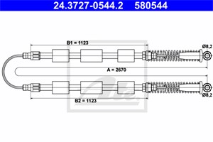 Kabel, parkeringsbremse, Bak, FIAT CINQUECENTO, SEICENTO / 600, SEICENTO / 600 Skåp/halvkombi, 46517955