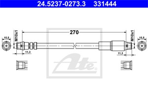 Bremseslange, Framaksel, AUDI 100 C4 Avant, 100 C4 Sedan, A6 C4, A6 C4 Avant, 4A0 611 707