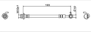 Bremseslange, Venstre bakaksel, Ved bremsekaliper, NISSAN X-TRAIL, 462104CE1E, 46210-4CE1E