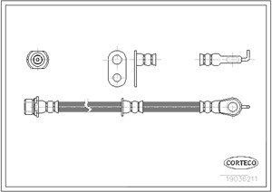Bremseslange, Framaksel høyre, TOYOTA YARIS, 9008094204, 9094702A45