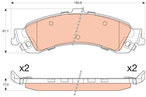 Bremseklosser sett, Bakaksel, CHEVROLET AVALANCHE, AVALANCHE 1500 Crew Cab Pickup, SILVERADO 1500, SUBURBAN, TAHOE, 18044202