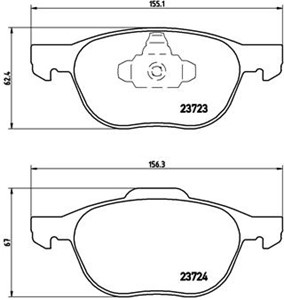 Bremseklosser sett, Framaksel, FORD,MAZDA,VOLVO, 1223682, 1321517, 1360305, 1508074, 1519528, 1566093, 1695810, 1712024, 1753844, 175937