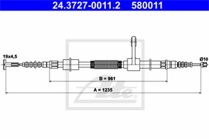 Kabel, parkeringsbremse, Bakre venstre, ALFA ROMEO 147, 46542828, 46847297