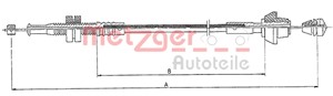 Gasskabel, FORD KA, 1032225