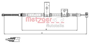 Kabel, parkeringsbremse, Bak, Høyre bak, Høyre, SUZUKI SAMURAI Terrängbil täckt, 4506800000, 4506884C00