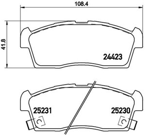 Bremseklosser sett, Framaksel, CITROËN C-ZERO, MITSUBISHI i, PEUGEOT ION, 1606225680, 1610275680, 1A153323Z, 1A163323Z, 1A173323Z, 1A183