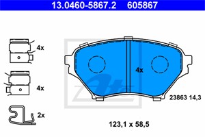 Bremseklosser sett, Framaksel, MAZDA MX-5 II, N0Y9-33-23Z, NCY3-33-23Z