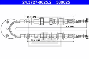Kabel, parkeringsbremse, Bak, FORD ESCORT IV, ESCORT Cabriolet IV, ESCORT Express IV, ESCORT Turnier IV, ORION II, 6141433, 6168200