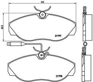 Bremseklosser sett, CITROËN,FIAT,PEUGEOT, 1611458080, 1617280480, 425116, 425117, 425451, 71752980, 71770972, 77362212, 9945788, E172031