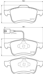 Bremseklosser sett, Framaksel, FIAT,KIA,LANCIA,OPEL,VAUXHALL, 1605164, 1605182, 51928529, 77364929, 77365311, 77365396, 95511378, 955150