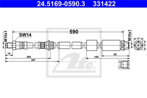 Bremseslange, Framaksel, BMW, 34 30 6 792 254