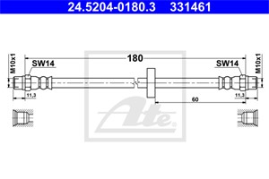 Bremseslange, Bakaksel, Høyre bakaksel, Venstre bakaksel, Ved bremsekaliper, AUDI,VW, 321 611 775 B, 321 611 775, 431 611 775 A, 433 611