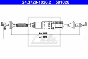 Kabel, clutchbetjening, RENAULT ESPACE II, 60 25 171 256