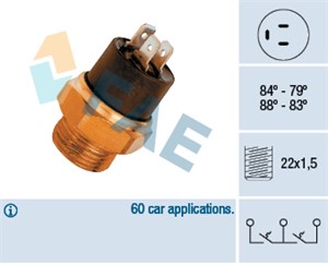 Temperaturbryter, radiator ventilator, ALFA ROMEO,CITROËN,PEUGEOT, 1264.16, 33 41 1 093 102 S2, 33 41 1 093 102, 33 41 1 093 725 S2, 33