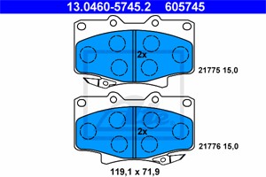 Bremseklosser sett, Framaksel, LEXUS LX, TOYOTA LAND CRUISER, LAND CRUISER 80, 04465-60020, 04491-60160, 04491-60180