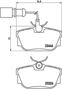 Bremseklosser sett, Bakaksel, FORD,SEAT,VW, 1109015, 1133448, 1205697, 1207518, 1345339, 1386603, 5M212M008BA, 5M212M008BB, 7D0698451B,