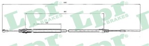 Kabel, parkeringsbremse, Bak, Venstre, CITROËN C8, FIAT ULYSSE, LANCIA PHEDRA, PEUGEOT 807, 1487274080, 4745T6