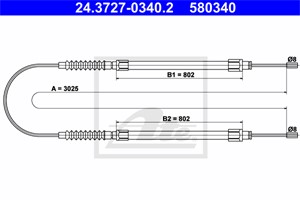 Kabel, parkeringsbremse, Bak, CITROËN,FIAT,PEUGEOT, 1307963080, 4745 G3