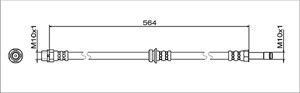 Bremseslange, Framaksel høyre, Framaksel venstre, BMW i3 [I01], 34 10 6 799 302, 34106799302