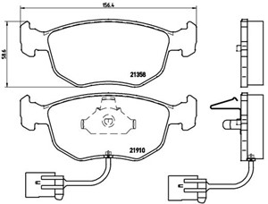 Bremseklosser sett, Framaksel, FORD,FORD USA, 1022078, 1097769, 1145456, 6827587, 6877835, 6882583, 7261716, 93BB2K021BC, 93BB2K021DC, 9
