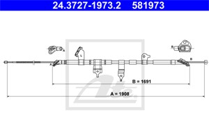 Kabel, parkeringsbremse, Bakre venstre, TOYOTA RAV 4 III, 46430-42141, 46430-42142