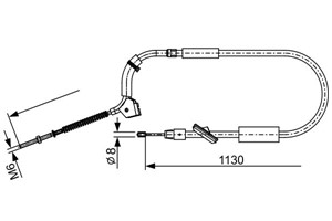 Kabel, parkeringsbremse, Foran, Senter, MERCEDES-BENZ A-KLASS [W169], 169 420 16 85, 169 420 17 85, A 169 420 16 85, A 169 420 17 85