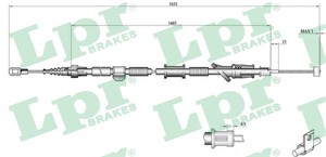 Kabel, parkeringsbremse, Bak, Høyre, VOLVO S40 I, V40 Kombi, 30884538