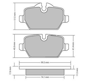 Bremseklosser sett, Bakaksel, BMW,MINI, 3421 6 767 145, 3421 6 767 146, 3421 6 774 417, 3421 6 777 240, 3421 6 779 294, 3421 6 788 183,