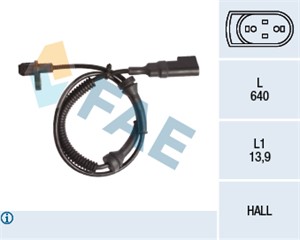 Sensor, hjulturtall, Bakaksel, FORD TOURNEO CONNECT, TRANSIT CONNECT, 2T14-2B372-BD, 2T14-2B372-BE, 4370938, 4383361