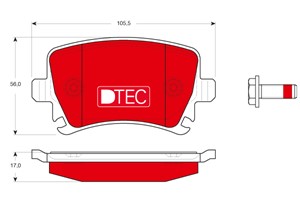 Bremseklosser sett, Bakaksel, AUDI,SEAT,SKODA,VW, 1K0 698 451 B, 1K0 698 451 D, 1K0 698 451 E, 1K0 698 451 F, 1K0 698 451 G, 1K0 698 451