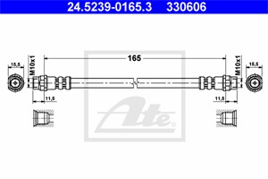 Bremseslange, Bakaksel, Framaksel, Innvendig, CITROËN,DS,RENAULT, 4806 K8, 77 00 416 273