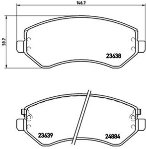 Bremseklosser sett, Framaksel, CHRYSLER VOYAGER IV, VOYAGER VAN IV, DODGE CARAVAN, JEEP CHEROKEE, 05019984AA, 05019985AB, 05066427AA, 05