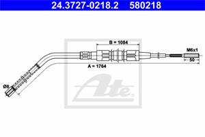 Kabel, parkeringsbremse, Bak, BMW 3 [E36], 3 Coupé [E36], 34 41 1 159 048
