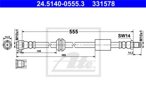 Bremseslange, Framaksel, MERCEDES-BENZ R-KLASS [W251, V251], 251 420 05 48, A 251 420 05 48