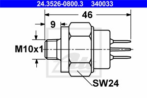 Bremselysbryter, Framaksel, AUDI,PORSCHE,VW, 000 545 46 09, 000 545 65 09, 113 915 515 H, 113 945 515 B, 170 659, 3416621, 4803620, 644