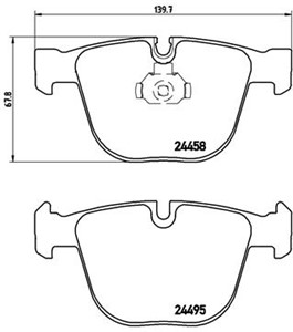 Bremseklosser sett, BMW X5 [E70, F15, F85], X6 [E71, E72, F16, F86], 34212365766, 34216783555, 34216794879