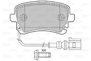 Bremseklosser sett, Bakaksel, VW, 7E0698451, 7E0698451A, 7E0698451B, 7H0698451, 7H0698451B, JZW698451K