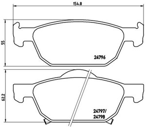 Bremseklosser sett, HONDA ACCORD VIII, ACCORD Kombi VIII, 45022TL1G00, 45022TL1G01