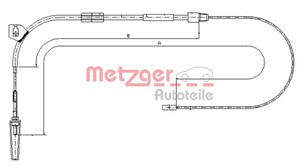 Kabel, parkeringsbremse, Foran, MERCEDES-BENZ A-KLASS [W168], 168 420 16 85, 1684201685, A 168 420 16 85, A1684201685